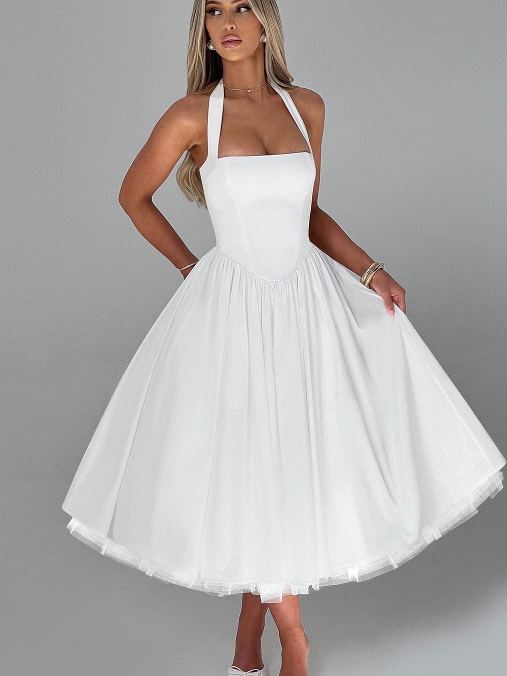 Babyboo Cressida Midi Dress Ivory Size Extra Small XS NWT